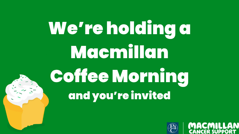 Come Along to Our Macmillan Coffee Morning!